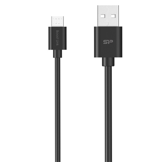 Silicon Power Kábel - USB to Micro-B (Fekete, 1m, QC 3.0/QC 2.0, 480MB/s)