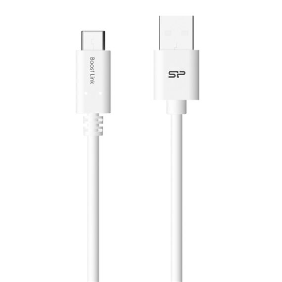 Silicon Power Kábel - USB to USB Type-C (Fehér, 1m, QC 3.0/QC 2.0, 480MB/s)