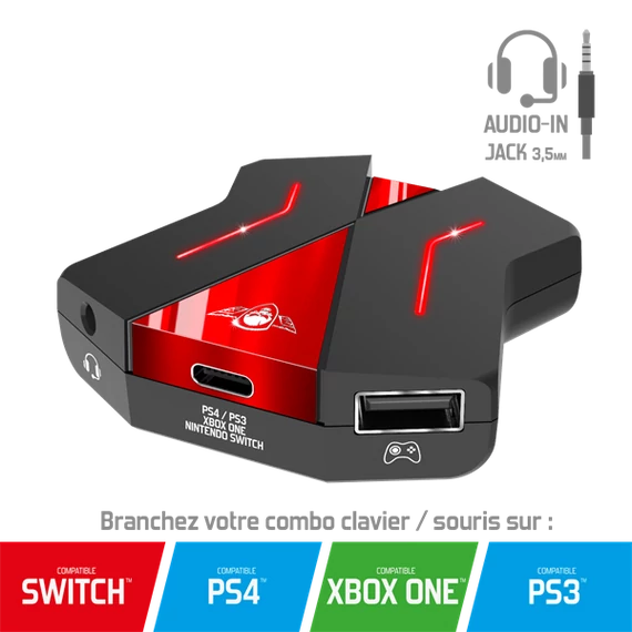 Spirit of Gamer SOG-CONV2 Nintendo/PS4/PS3/Xbox One egér/billentyűzet konzol adapter