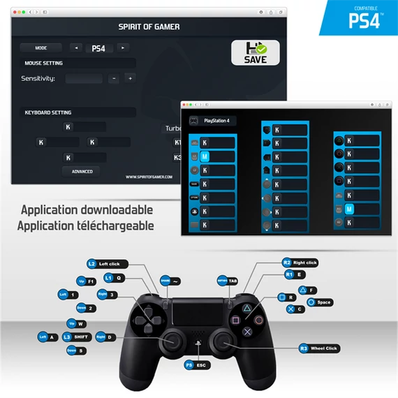 Spirit of Gamer SOG-CONV2 Nintendo/PS4/PS3/Xbox One egér/billentyűzet konzol adapter