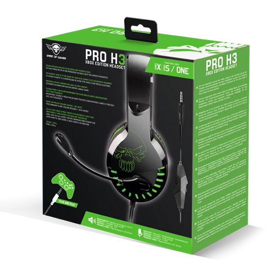 Spirit of Gamer PRO-H3 Xbox One/Series X/S zöld gamer headset