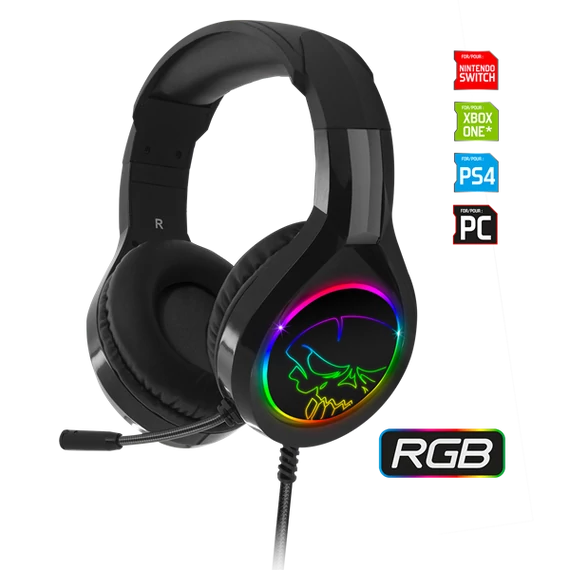 Spirit of Gamer PRO-H8 RGB fekete vezetékes gamer headset