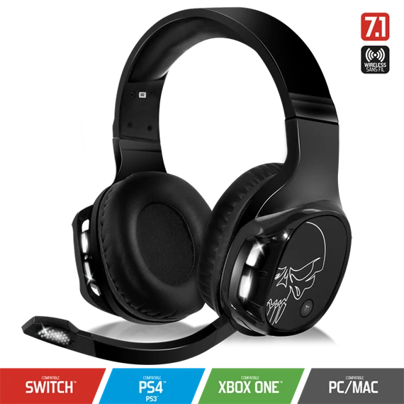 Spirit of Gamer MIC-XH1100 fekete 7.1 vezeték nélküli gamer headset