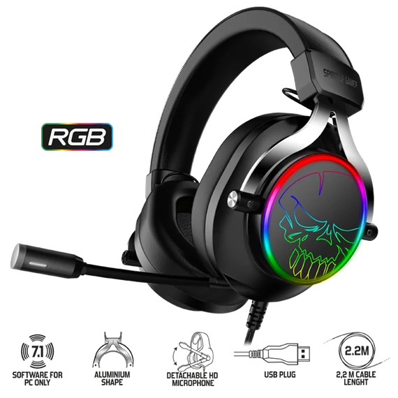 Spirit of Gamer MIC-XH600 7.1 fekete gamer headset