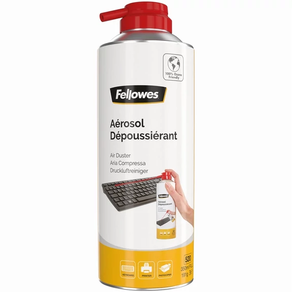 Sűrített levegős porpisztoly, HFC mentes, gyúlékony, 520 ml/350 ml, FELLOWES