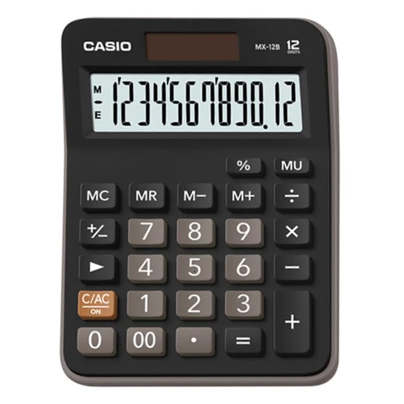 Számológép asztali 12 digit, döntött kijelző Casio MX12B fekete