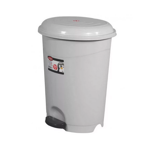 Szemetes kuka pedálos, műanyag, 50 literes, szürke, UP130