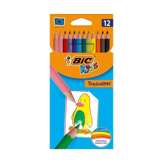 Színes ceruza BIC Kids Tropicolors hatszögletű 12db/készlet