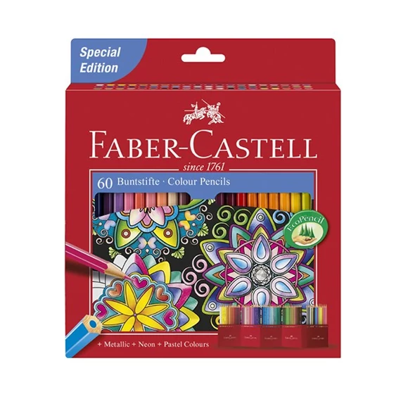 Színes ceruza FABER-CASTELL hatszögletű 60db/készlet