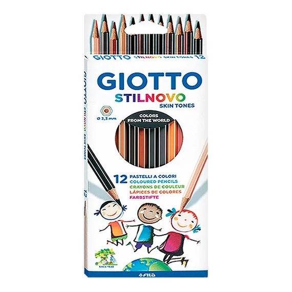 Színes ceruza GIOTTO Stilnovo hatszögletű 12db/készlet bőr tónusú színek