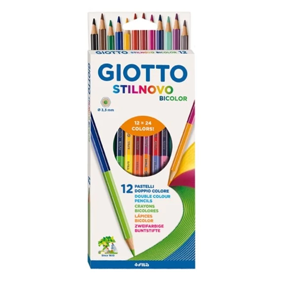 Színes ceruza GIOTTO biocolor kétvégű 24 szín 12db/készlet
