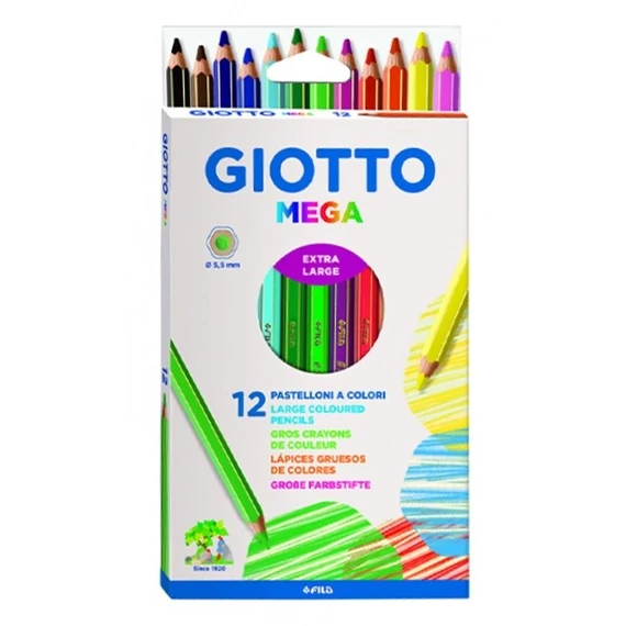 Színes ceruza GIOTTO mega jumbo 12db/készlet