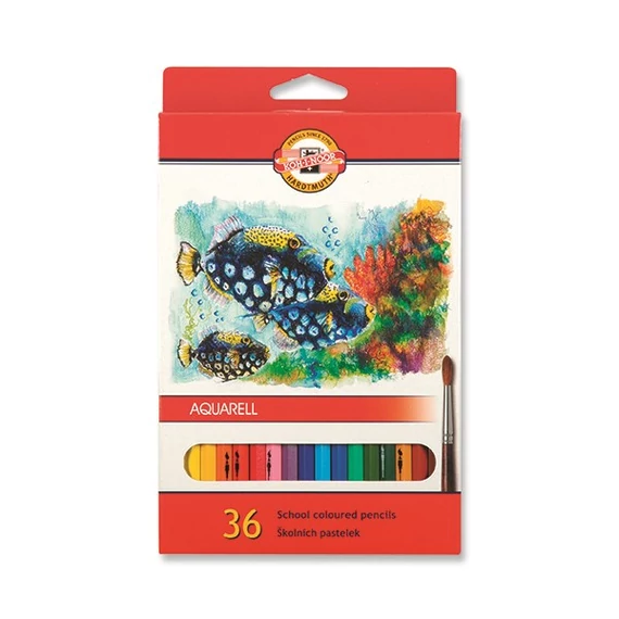 Színes ceruza KOH-I-NOOR 3719 Mondeluz Aquarell hatszögletű 36db/készlet