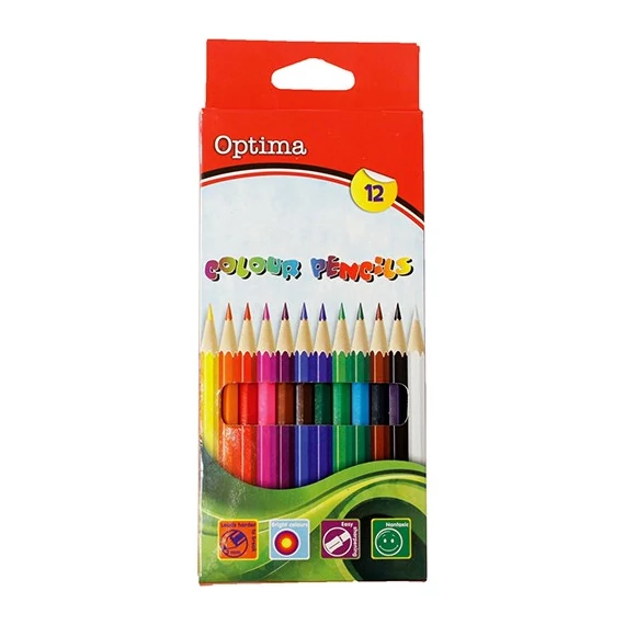 Színes ceruza OPTIMA hatszögletű 12db/készlet