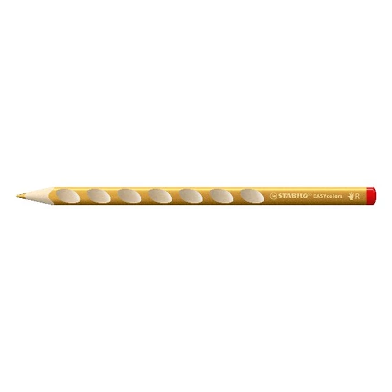 Színes ceruza, háromszögletű, jobbkezes, vastag, STABILO "EASYcolors", arany