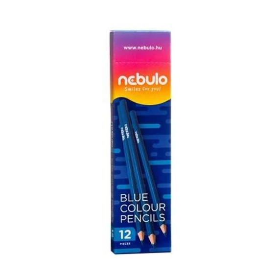 Színes ceruza, háromszögletű, NEBULO, kék