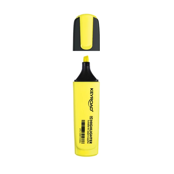 Szövegkiemelő vágott hegyű, lapos test Keyroad Fluo neon sárga
