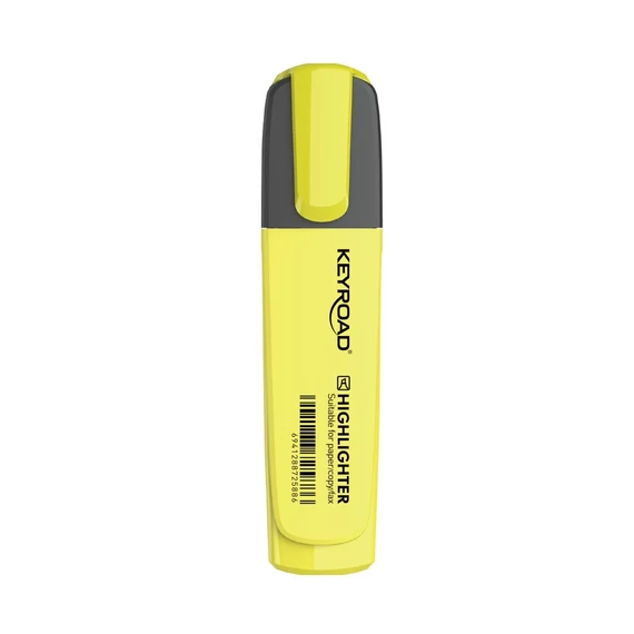 Szövegkiemelő vágott hegyű, lapos test Keyroad Fluo neon sárga