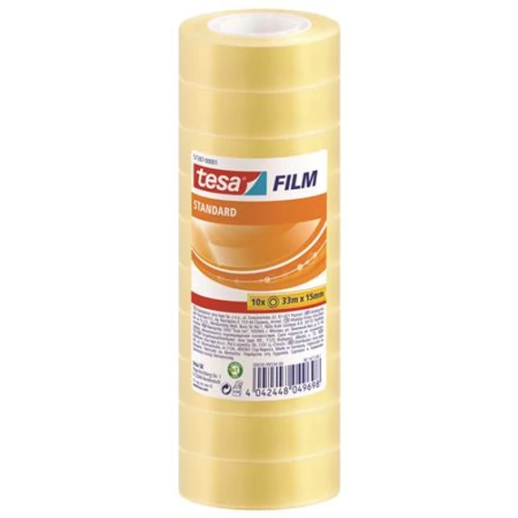 Ragasztószalag 15mmx33m irodai 10 db, Tesa átlátszó