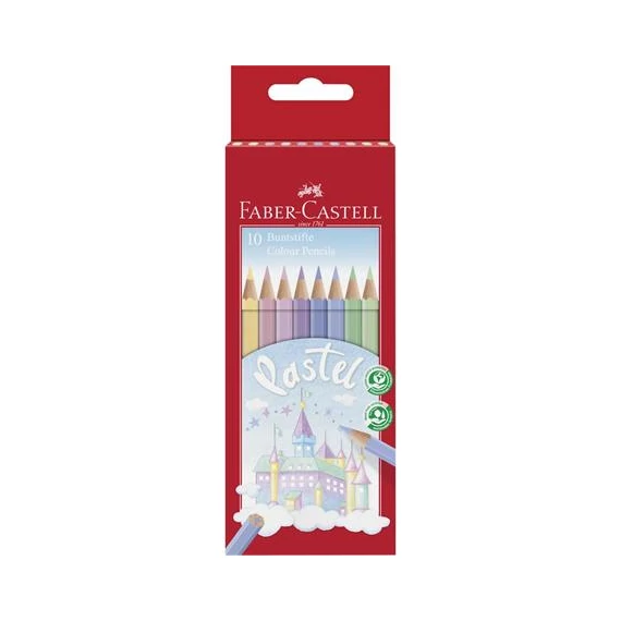 Színes ceruza FABER-CASTELL Pasztell hatszögletű 10db/készlet
