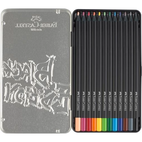 Színes ceruza készlet, háromszögletű, fémdobozban, FABER-CASTELL 