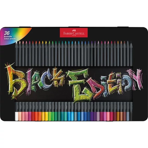 Színes ceruza készlet, háromszögletű, fémdobozban, FABER-CASTELL 