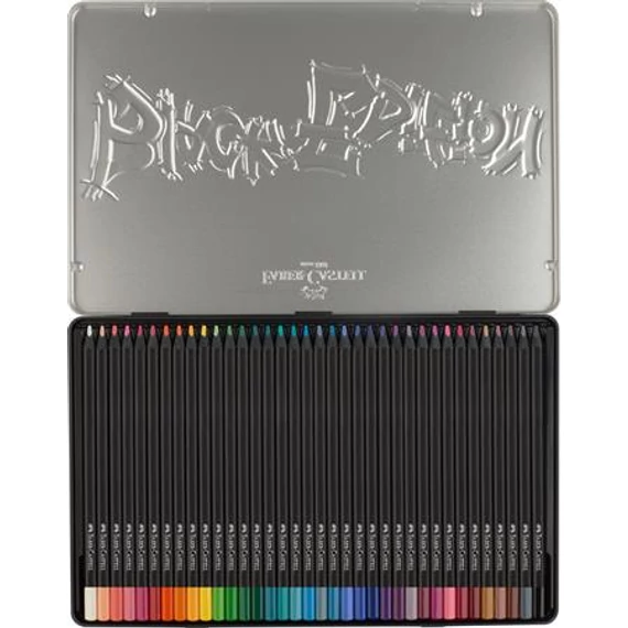 Színes ceruza készlet, háromszögletű, fémdobozban, FABER-CASTELL 