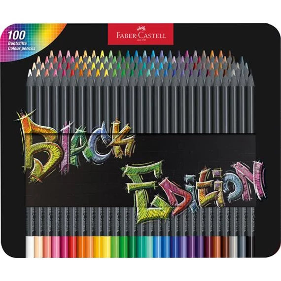 Színes ceruza készlet, háromszögletű, fémdobozban, FABER-CASTELL 
