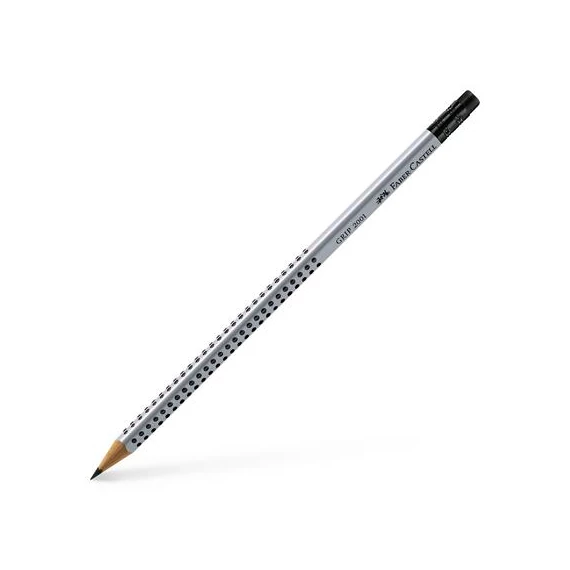 Grafitceruza radírral, B, háromszögletű, FABER-CASTELL 