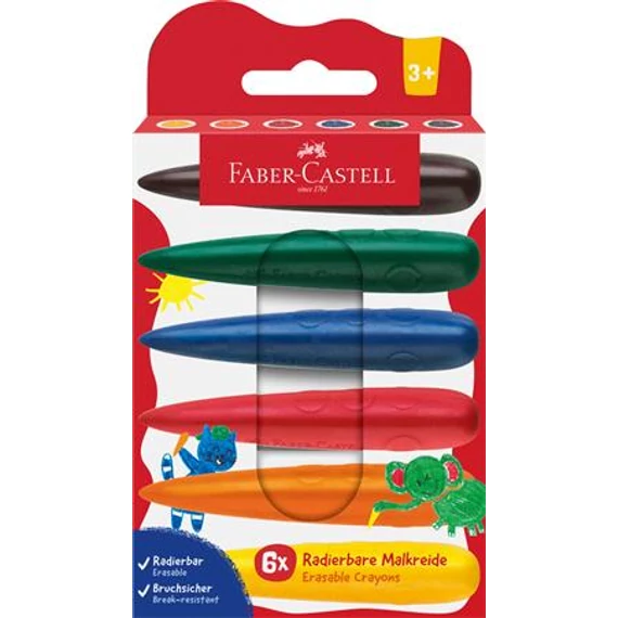 Zsírkréta készlet, FABER-CASTELL, 6 különböző szín