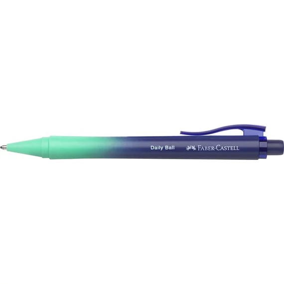 Golyóstoll, 1 mm, XB, nyomógombos, türkiz-kék tolltest, FABER-CASTELL 