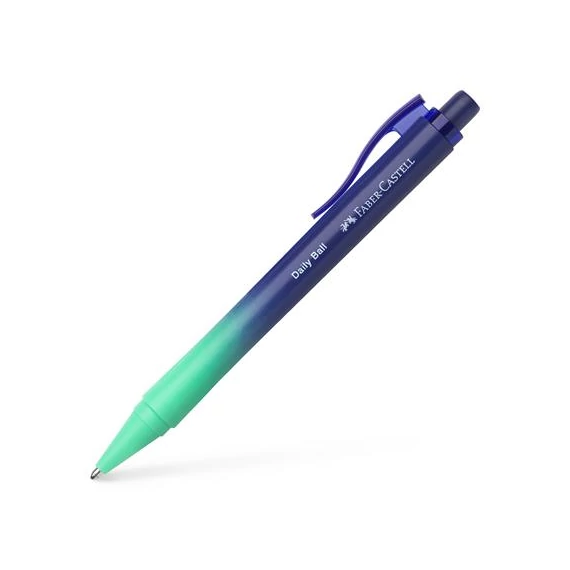 Golyóstoll, 1 mm, XB, nyomógombos, türkiz-kék tolltest, FABER-CASTELL 