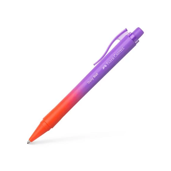 Golyóstoll, 1 mm, XB, nyomógombos, piros-lila tolltest, FABER-CASTELL 