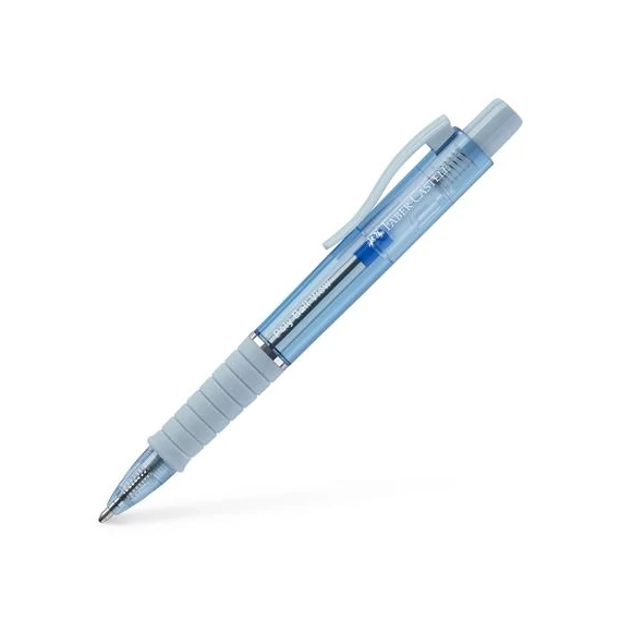 Golyóstoll, 1 mm, XB, nyomógombos, égkék testszín, FABER-CASTELL 