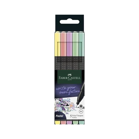 Tűfilc FABER CASTELL Grip pasztell 0,4mm 5 db/készlet