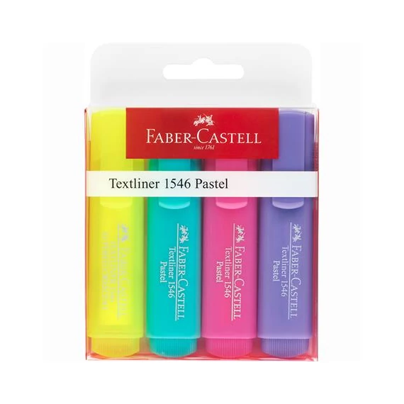 Szövegkiemelő készlet, 1-5 mm, FABER-CASTELL "1546 Pastel", 4 különböző szín