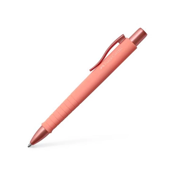 Golyóstoll, 0,7 mm, nyomógombos tolltest, korallpiros tolltest, FABER-CASTELL 
