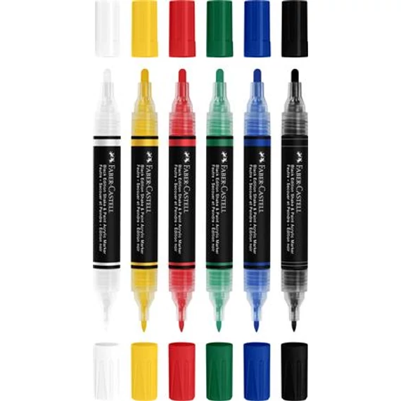 Dekormarker készlet, 1,0/3,0 mm, kétvégű, akril, FABER-CASTELL 