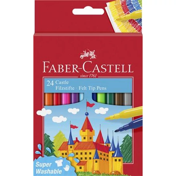 Filctoll készlet, FABER-CASTELL, 24 különböző szín 