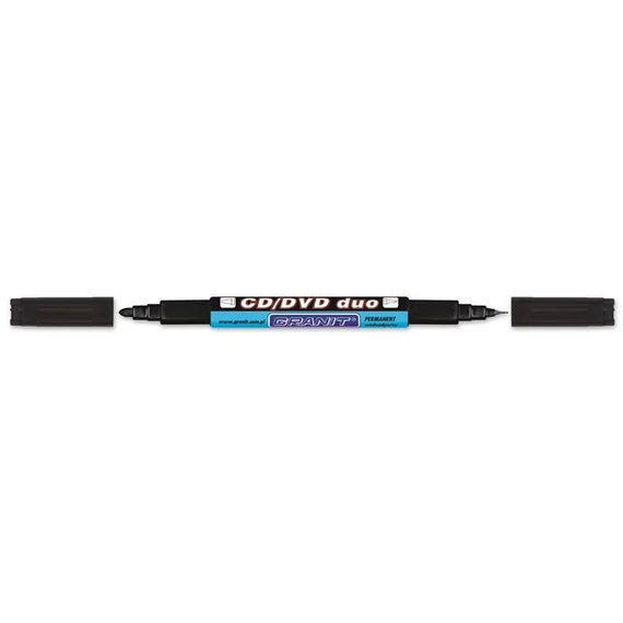 Alkoholos marker, CD/DVD, 0,4/1,5-2,5 mm, kúpos, kétvégű, GRANIT 