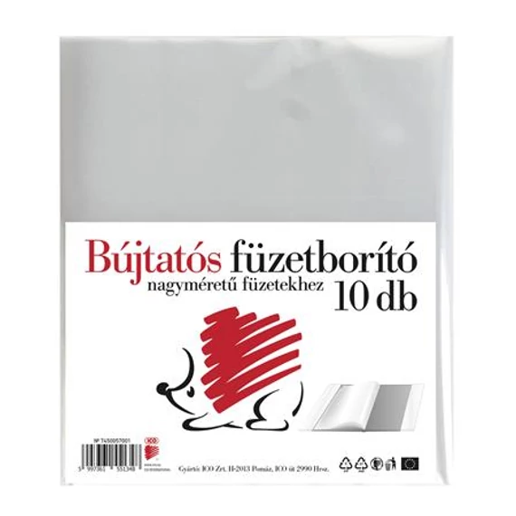 Füzetborító, A4, PP, víztiszta, ICO "Süni", 10db/cs