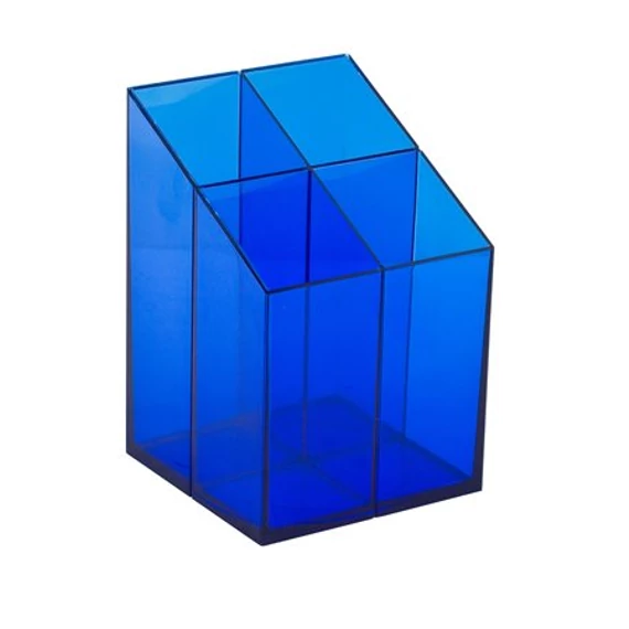 Írószertartó, ICO, áttetsző kék