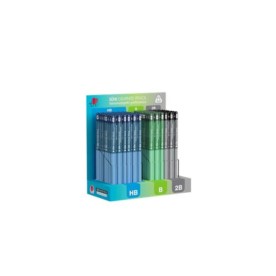 Grafitceruza display ICO Süni háromszög HB,B,2B dark pasztell 184 darabos