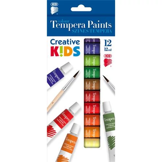 Tempera ICO Creative Kids színes 12db-os 12 ml
