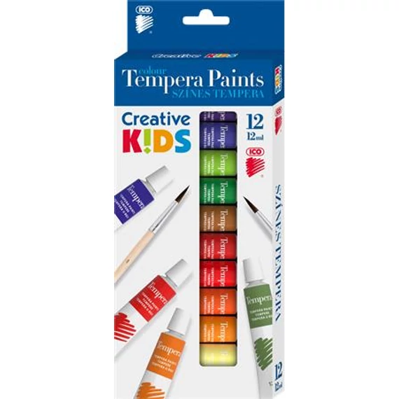 Tempera ICO Creative Kids színes 12db-os 12 ml
