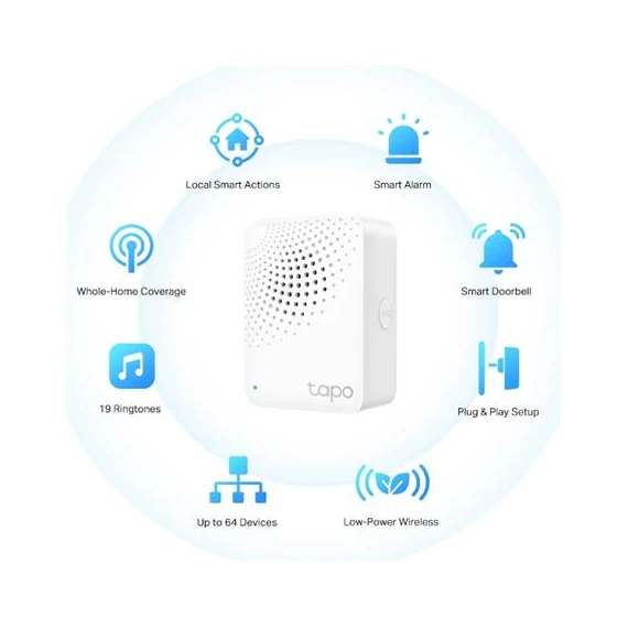 TP-Link Okos-otthon Hub - Tapo H100 (2,4GHz; 868/922 MHz; max 64 eszköz)
