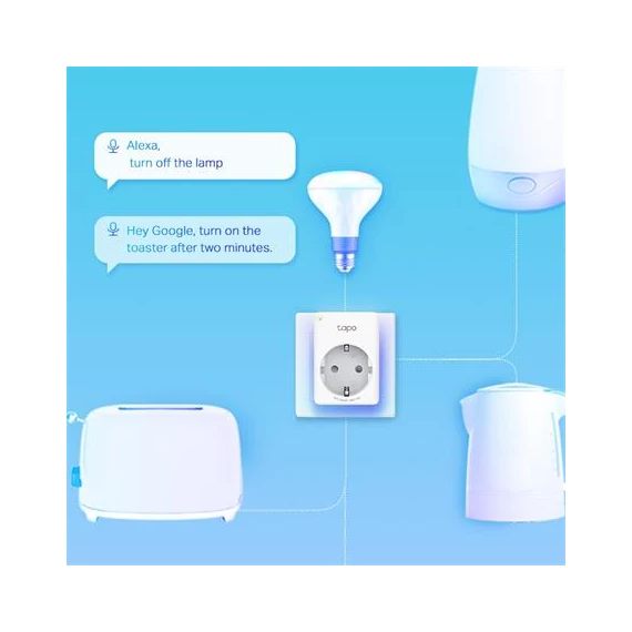 TP-Link Okos Dugalj - Tapo P110 2 -pack (230V-10A; 2,4GHz WiFi; Távoli hozzáférés; Ütemezés; Távoli mód; Energia figyel)