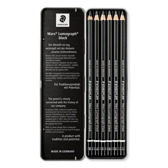 Grafitceruza készlet, fém doboz, hatszögletű, STAEDTLER 