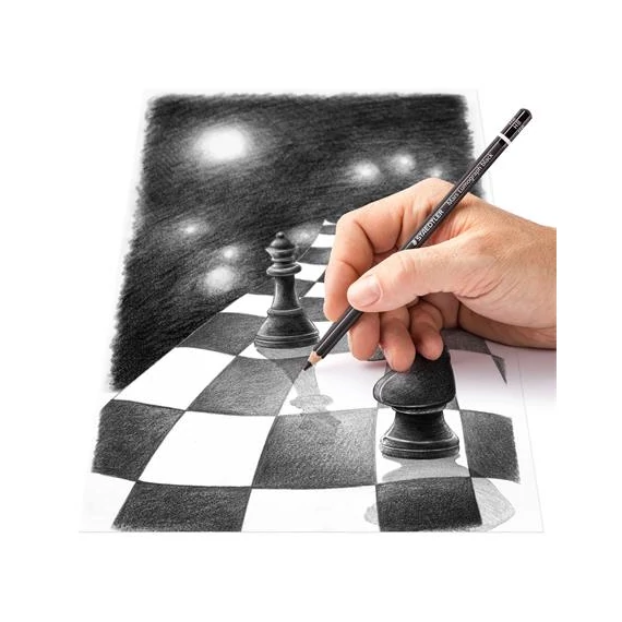 Grafitceruza készlet, fém doboz, hatszögletű, STAEDTLER 