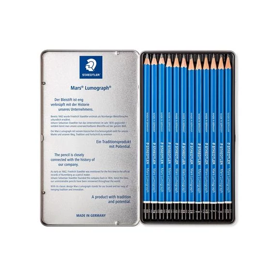 Grafitceruza készlet, fém doboz, hatszögletű, STAEDTLER 